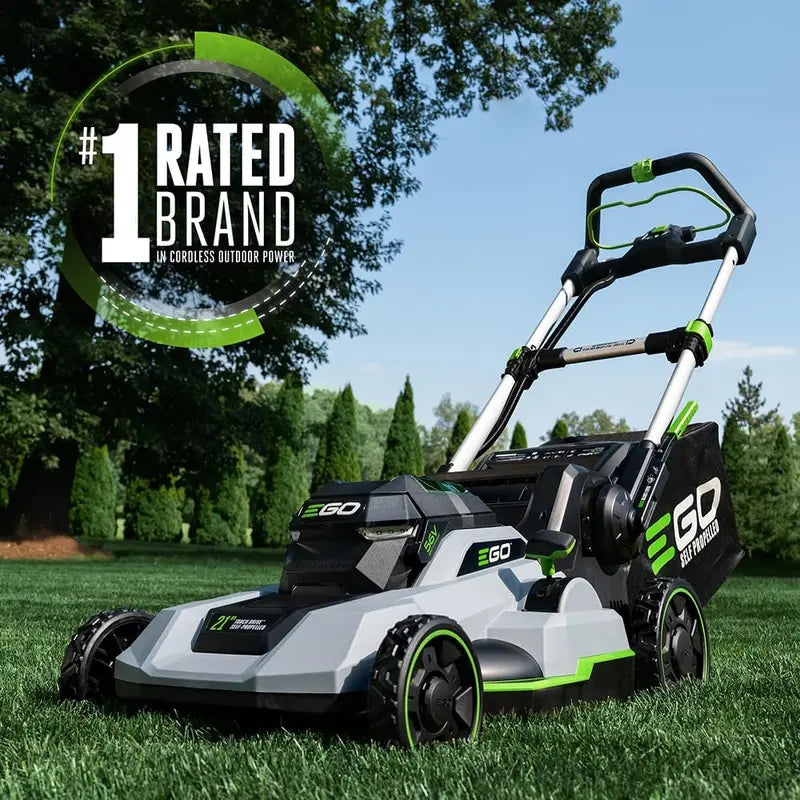 EGO Power+ LM2102SP-A 21-Inch Cordless Self-Propelled Lawn Mower – Includes Two 4.0Ah Batteries & Charger