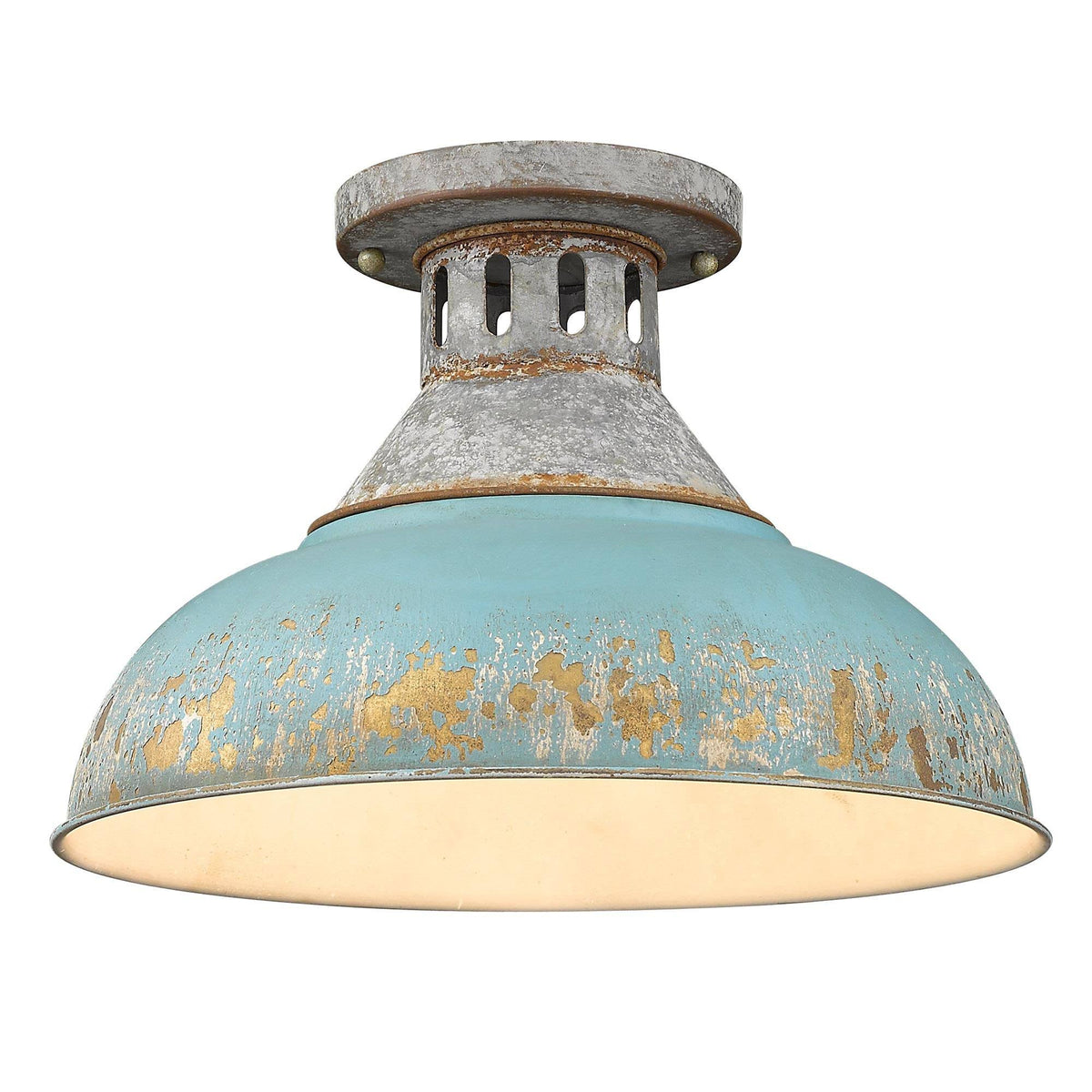 Golden Kinsley Semi Flush 0865 SF AGV Teal (Aged Galvanized Steel)