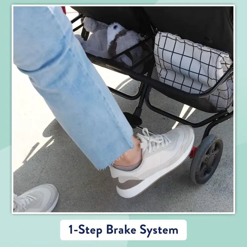 Kolcraft Side-by-Side Double Stroller – Ultra-Lightweight, Dual-Reclining Infant & Toddler Carrier