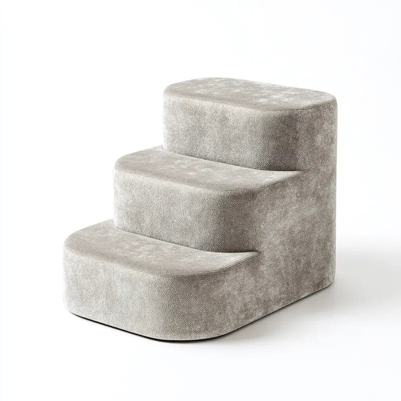 Skvonm Orthopedic 3-Step Foam Pet Stair System with Curved Design