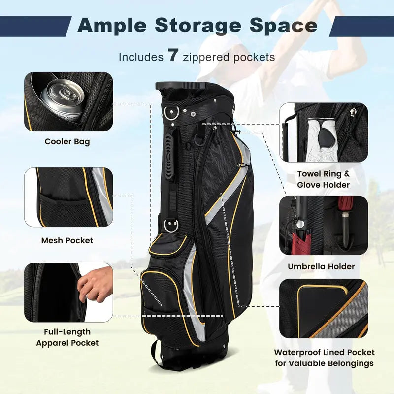 Lightweight Golf Stand Bag – 8-Way Top Divider for Club Organization