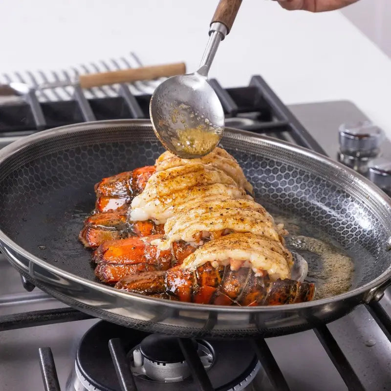 HexClad Hybrid Cookware Set – 6-Piece Stainless Steel Nonstick Pans