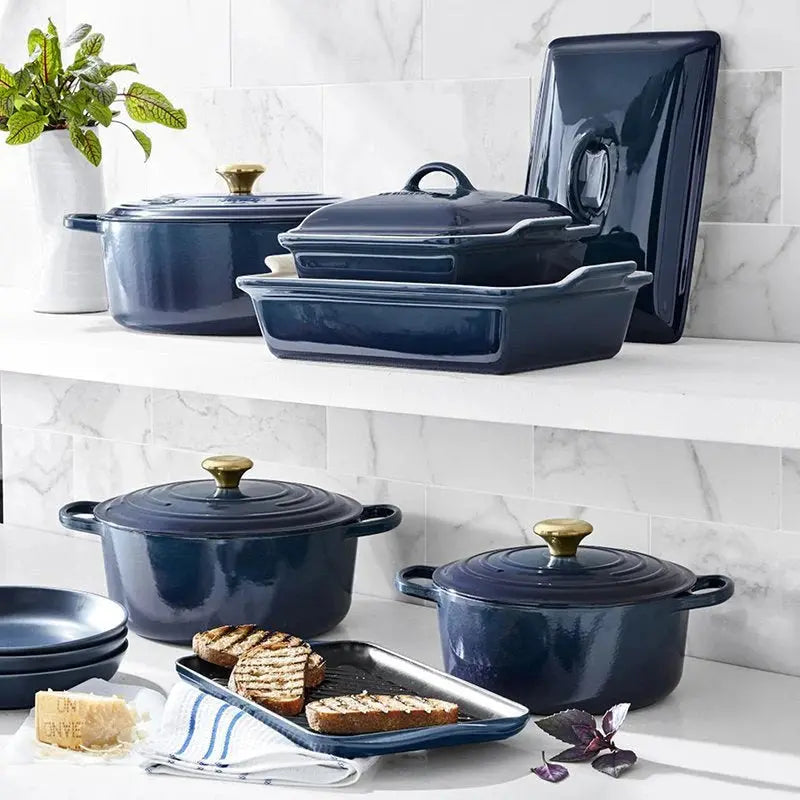 Premium 20-Piece Cast Iron Cookware Collection Including Skillet and Lidded Saucepan