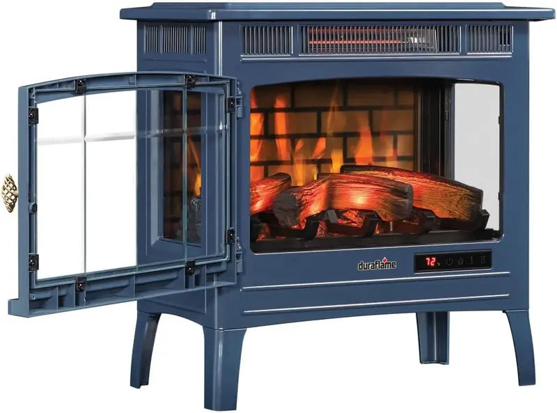 Freestanding Electric Fireplace Heater with Realistic 3D Flame Effect – Covers Up to 1,000 Sq. Ft
