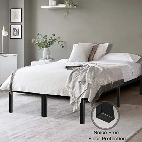 HAAGEEP 18 Inch Queen Bed Frame No Box Spring Needed High Platform Bedframes