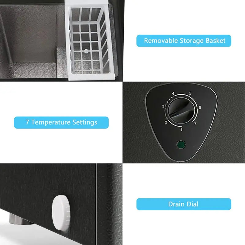 Wanai Chest Freezer, 3.5 Cubic Deep Freezer with Top Open Door and Removable Storage Basket