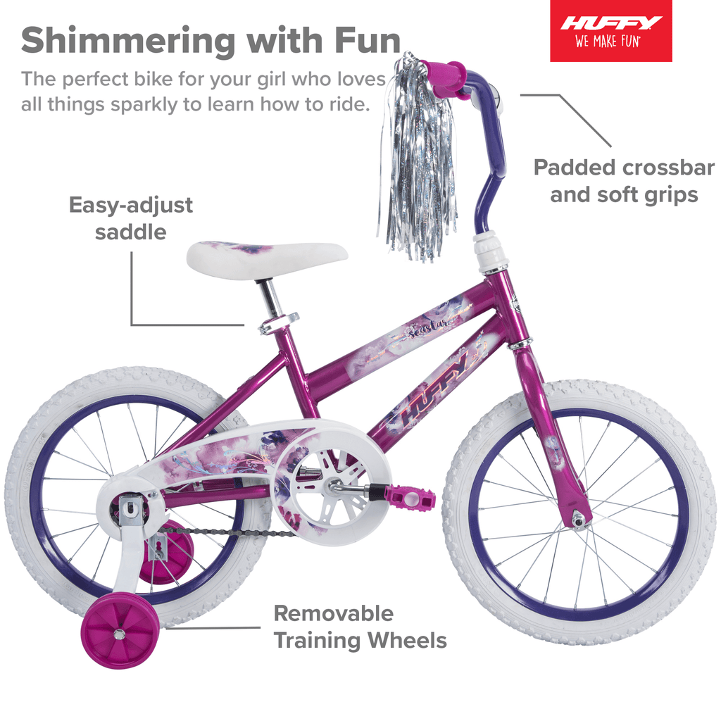 16 in. Sea Star Girl Kids Bike. Metallic Purple