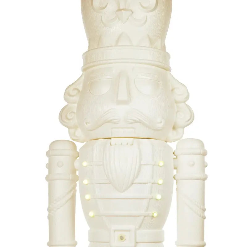 Holiday Time Animated 75-Inch White Nutcracker – LED Lights & Holiday Music