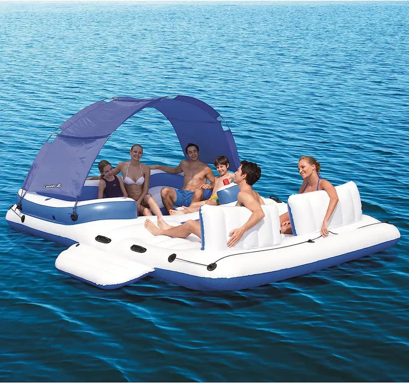 Tropical Breeze Inflatable Raft  Comfortable Floating Lounge for Pools and Lakes