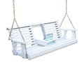 Porchgate Amish Heavy Duty 800 lb Rollback Console Treated Porch Swing with Hanging Chains (Semi-Solid White Stain)